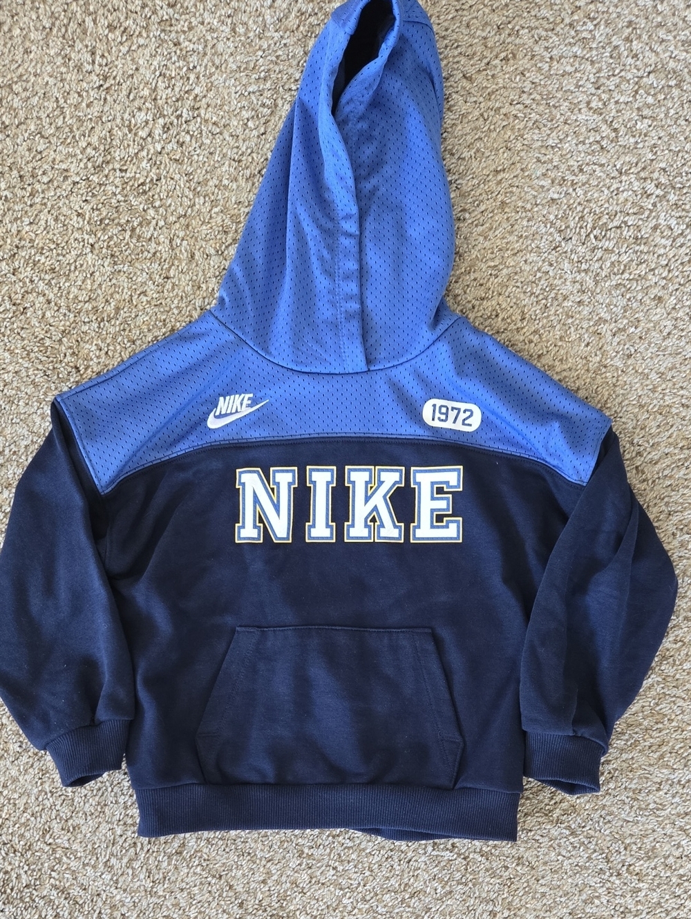 Nike Kids Navy and Royal Blue Hooded Pullover Sweatshirt
